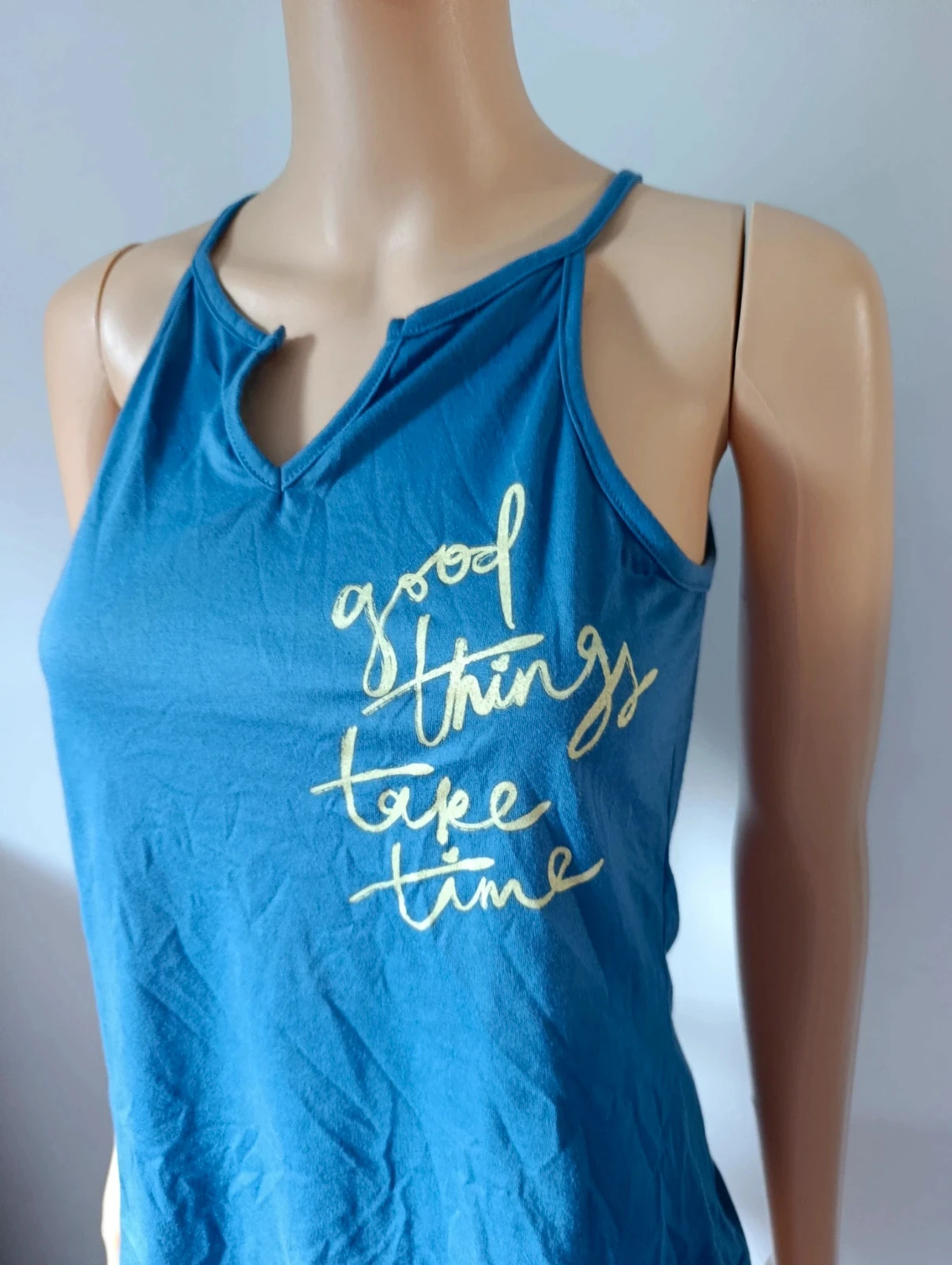 Vestido azul estampado Good Things Take Time – Talla xs – Tirantes finos – photo 4